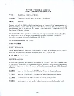 For any item listed on the agenda, the Cou of counsel and/or to