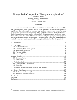 Monoplistic Competition: Theory and Applications