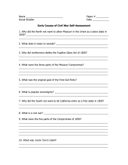 Early Causes of Civil War Self-Assessment