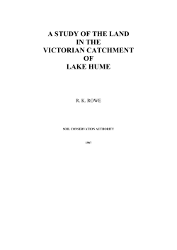 a study of the land in the victorian catchment of lake hume