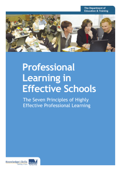 Professional Learning in Effective Schools: The Seven Principles of