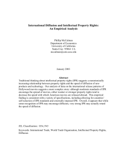 International Diffusion and Intellectual Property Rights: An Empirical