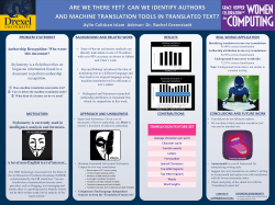 Authorship Recognition: Who wrote this document? Stylometry is a