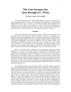 4. Appendix 1, The late Baroque lute, Sonority