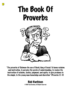 The Book of Proverbs - Eglise du Christ de Paris