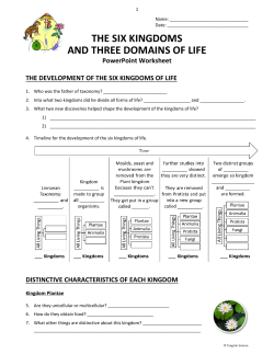 THE SIX KINGDOMS AND THREE DOMAINS OF LIFE