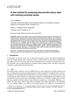 A new method for analysing discrete life history data with missing