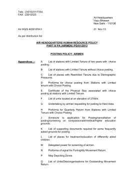 Posting Policy : Airmen