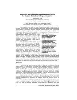 Andragogy and Pedagogy as Foundational Theory for Student