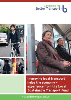 Improving local transport helps the economy