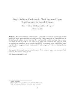 Simple Sufficient Conditions for Weak Reciprocal Upper Semi