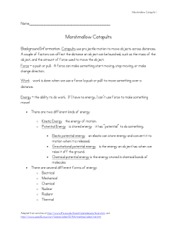 Marshmallow Catapults - Science