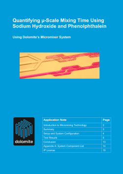 Application Note - Dolomite Microfluidics
