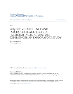 subjective experience and psychological effects of participating in
