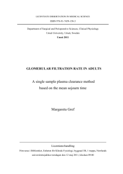 A single sample plasma clearance method based on the mean
