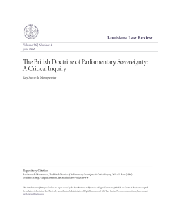 The British Doctrine of Parliamentary Sovereignty