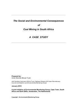 The Social and Environmental Consequences of Coal Mining in