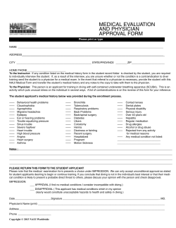 medical evaluation and physician approval form
