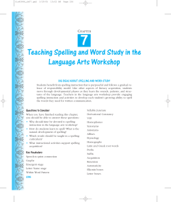 Teaching Spelling and Word Study in the