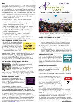 Newsletter - Dunedin City Baptist Church