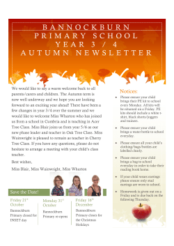 bannockburn primary school year 3 / 4 autumn newsletter