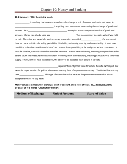 Chapter 10: Money and Banking