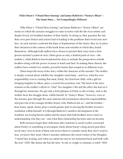 Tillie Olsen`s “I Stand Here Ironing” and James