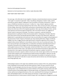 Draft - Statement on the Humanitarian Crisis in Darfur, Sudan