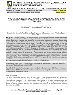 (zingiberaceae) from - International Journal of Plant, Animal and