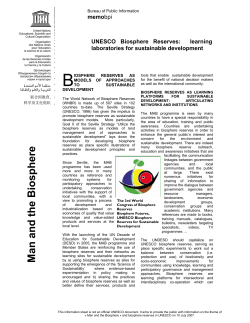 UNESCO Biosphere Reserves: learning laboratories