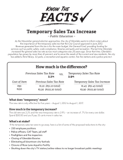Temporary Sales Tax Increase