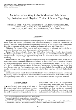 An Alternative Way to Individualized Medicine