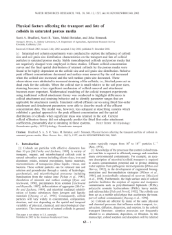 Physical factors affecting the transport and fate of - PC