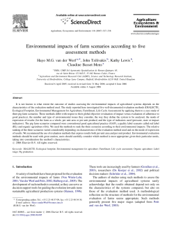 Environmental impacts of farm scenarios according to five