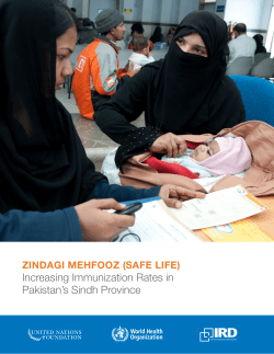 Increasing Immunization Rates in Pakistan`s Sindh Province