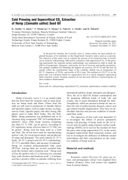Cold pressing and supercritical CO2 extraction of hemp