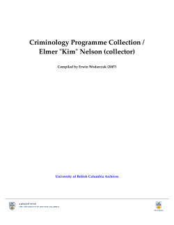Criminology Programme Collection / Elmer "Kim" Nelson
