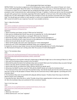 To Kill a Mockingbird Web Quest and Jigsaw INSTRUCTIONS: You