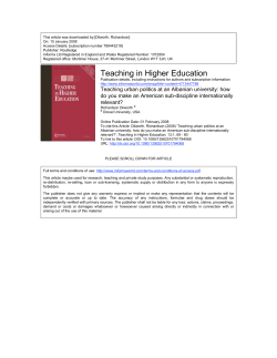 Teaching Urban Politics at an Albanian university