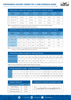 Strong Weld Set Cure Time Table