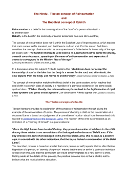 The Hindu - Tibetan concept of Reincarnation and The Buddhist
