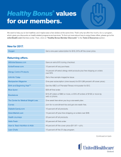 Healthy Bonus&reg; values for our members.