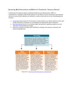 Screening, Brief Intervention and Referral to Treatment