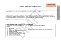 Integrated Education and Training (IET) Checklist