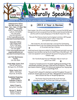 2013 A Year in Review - LaPorte County Parks
