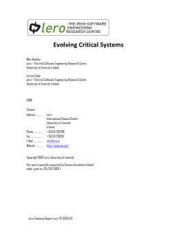 Evolving Critical Systems