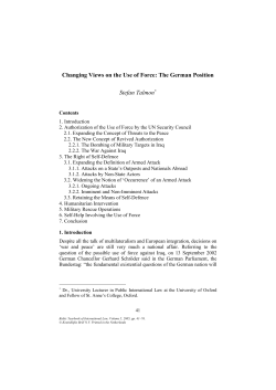 Changing Views on the Use of Force: The German Position Stefan