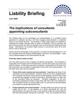 Liability Alert number 4 - Construction Industry Council