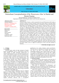 Nietzschean Conceptualization of the `Renaissance Man` in Hamlet