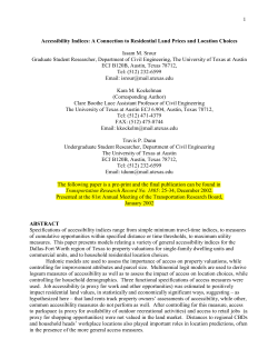 1 Accessibility Indices - Department of Civil, Architectural and
